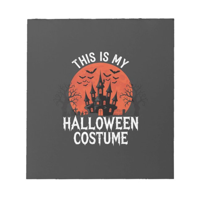 Halloween Costume Haunted Castle Vector Design Notepad (Front)