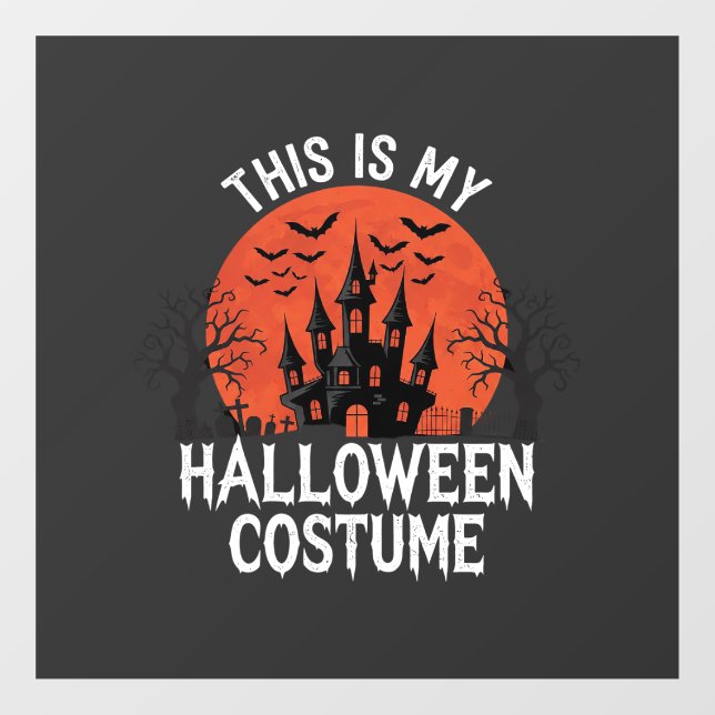 Halloween Costume Haunted Castle Vector Design Window Cling (Sheet)