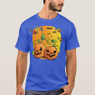Halloween Costume Jack O Lantern Creepy Flying Bat T-Shirt