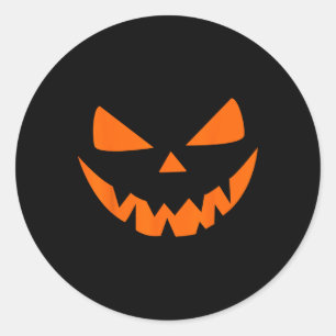 Halloween Costume Jack O' Lantern Pumpkin Face Wom Classic Round Sticker