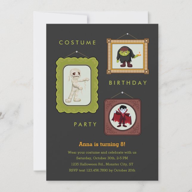 Halloween Costume Kids Birthday Party Invitation (Front)