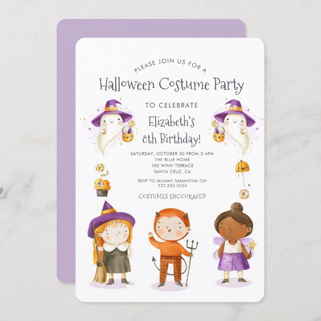 Halloween Costume Kids Birthday Party Invitation (Creator Uploaded)