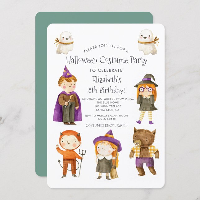 Halloween Costume Kids Birthday Party Invitation (Creator Uploaded)