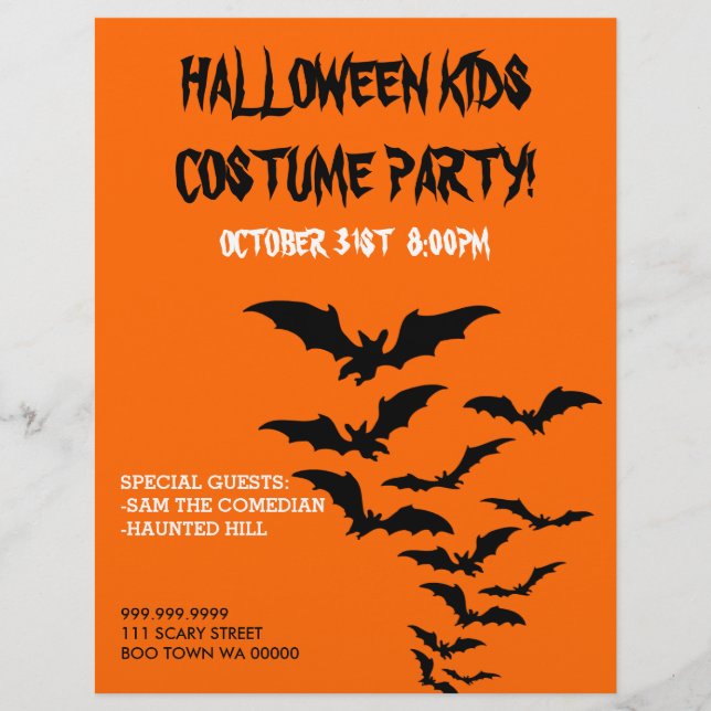 Halloween Costume Kids Party Announcement Flyer (Front)