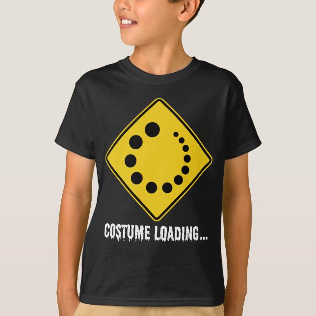 Halloween Costume Loading Yellow Road Sign T-Shirt (Front)