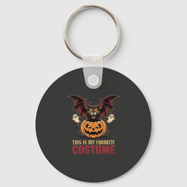 Halloween Costume Monster Pumpkin Gothic Vector De Keychain (Front)