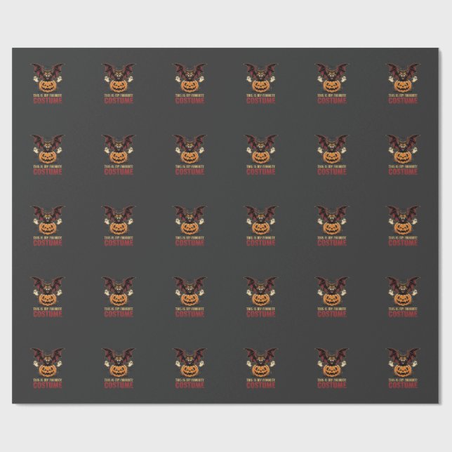 Halloween Costume Monster Pumpkin Gothic Vector De Wrapping Paper (Flat)