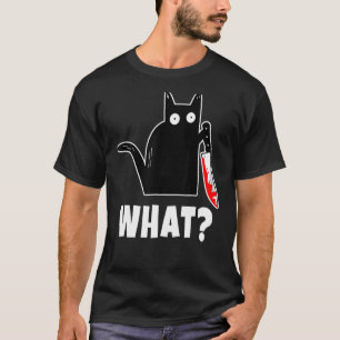 Halloween Costume Murderous Cat Bloody Knife Mens T-Shirt