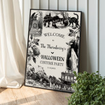 Halloween Costume Party Adults Welcome Sign