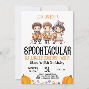 Halloween Costume Party Birthday Kids Party Invitation