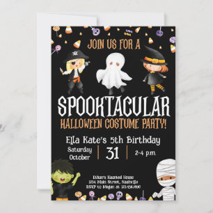 Halloween Costume Party Birthday Kids Party Invitation