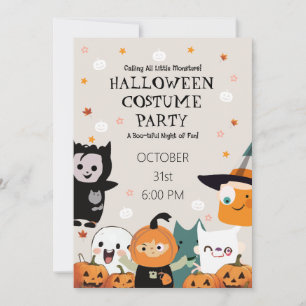 Halloween Costume Party Cute Kids Characters Invitation