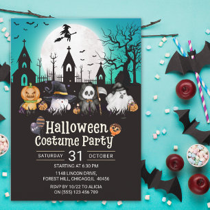 Halloween Costume Party Fun Ghosts Invitation