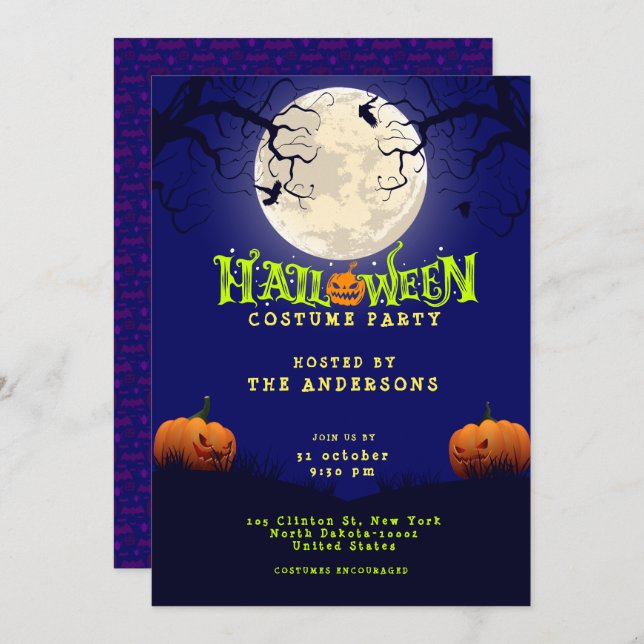 Halloween Costume Party Invitation (Front/Back)