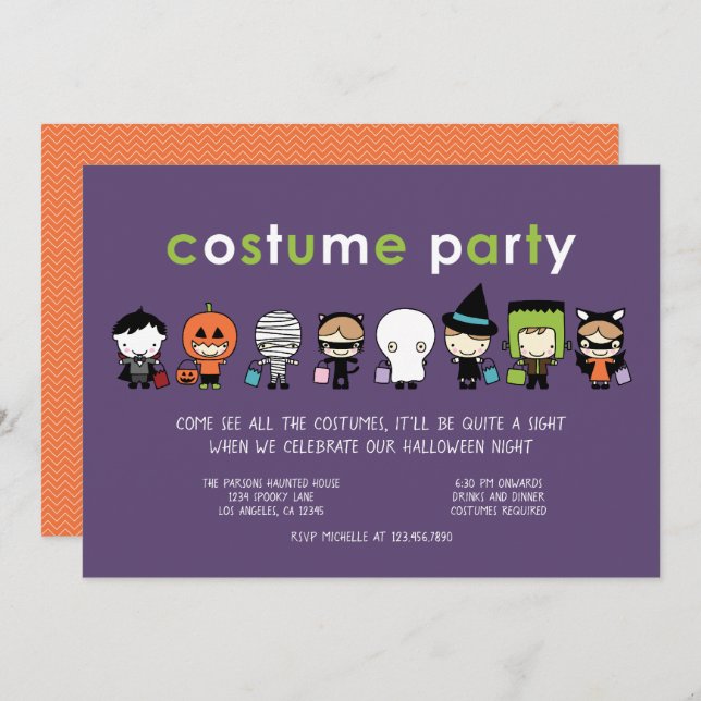 Halloween Costume Party Invitation (Front/Back)