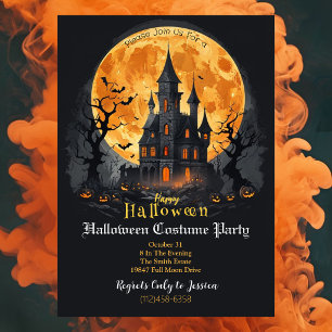 Halloween Costume Party Invitation Gothic Castle