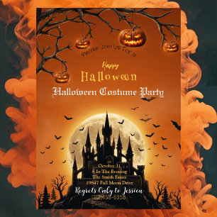 Halloween Costume Party Invitation   Haunted Castl