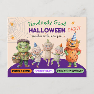 Halloween Costume Party Monsters spooky fun Dance Postcard