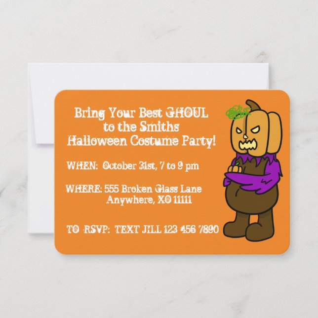 Halloween Costume Party Personnalisable Invitation (Devant)