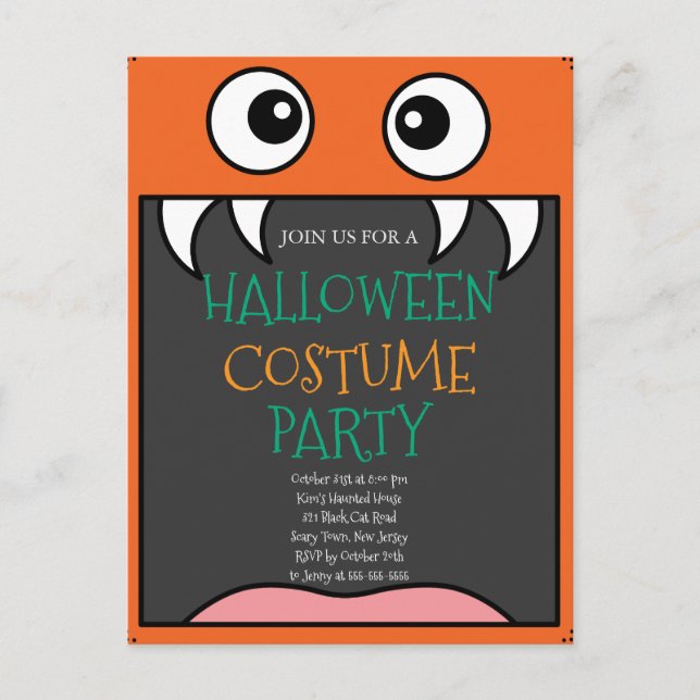 Halloween Costume Party Postcard (Front)