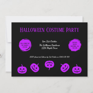 Halloween Costume Party Pumpkin Invitation