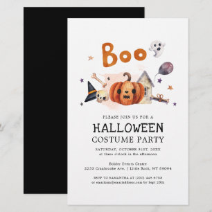 Halloween Costume Party Pumpkin Invitation Stationery