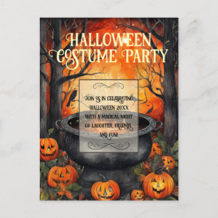 Halloween Costume Party Watercolor Invitation Postcard