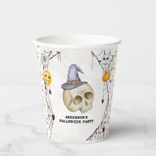 Halloween Costume Party Watercolor Paper Cups