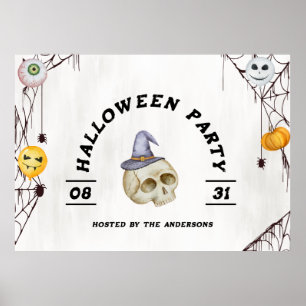 Halloween Costume Party Watercolor Poster