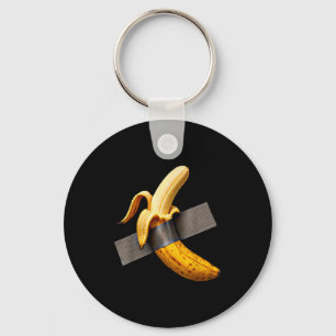 Halloween Costume Peeled Banana Funny Duct Tape Ba Keychain