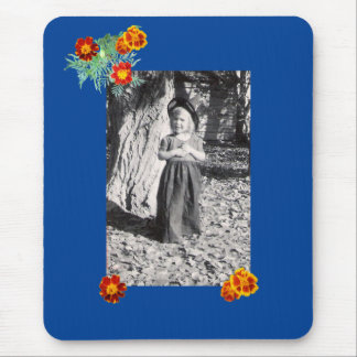 Halloween Costume Photo Marigolds Blue Mousepad