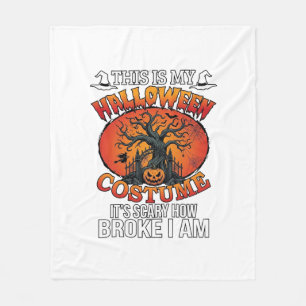Halloween Costume Scary Broke Pumpkin Spooky Tree  Fleece Blanket