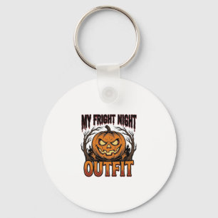 Halloween Costume Shirt Spooky Pumpkin Outfit_1 Keychain