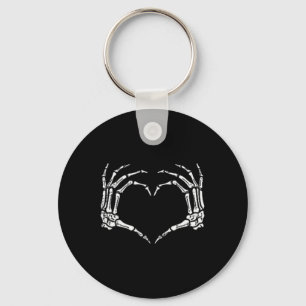 Halloween Costume Skeleton Hands Heart Sign Mens W Keychain