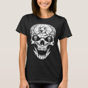 Halloween Costume Skull Poodle Dog T-Shirt