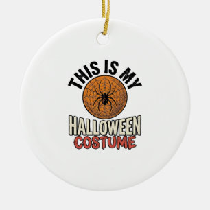 Halloween Costume Spider Web Vintage Shirt Design_ Ceramic Ornament
