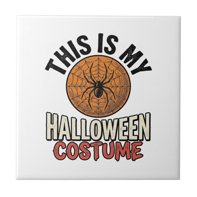 Halloween Costume Spider Web Vintage Shirt Design_ Tile (Front)