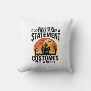Halloween Costume Statement Vintage Shirt Design_1 Throw Pillow