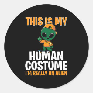 Halloween Costume This Is My Human Costume I'm Rea Classic Round Sticker
