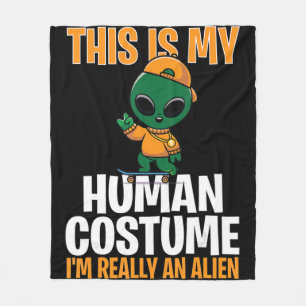 Halloween Costume This Is My Human Costume I'm Rea Fleece Blanket