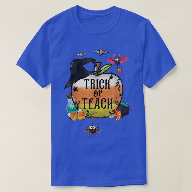 Halloween Costume Trick Or Teach Spooky Teacher Sc T-Shirt (Design Front)