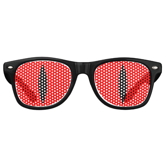 Halloween Costume Vampire Eyes Glasses. (Red) Retro Sunglasses (Front)