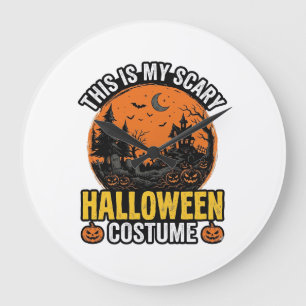 Halloween Costume Vintage Scary Large Clock