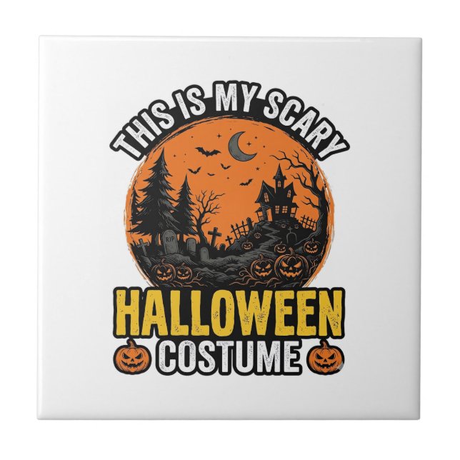 Halloween Costume Vintage Scary Tile (Front)