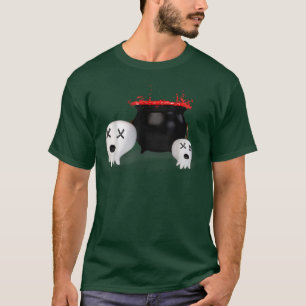 Halloween costume white ghost and blood bowl T-Shirt