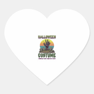 Halloween Costume Zombie Hand Graveyard Tombstones Heart Sticker