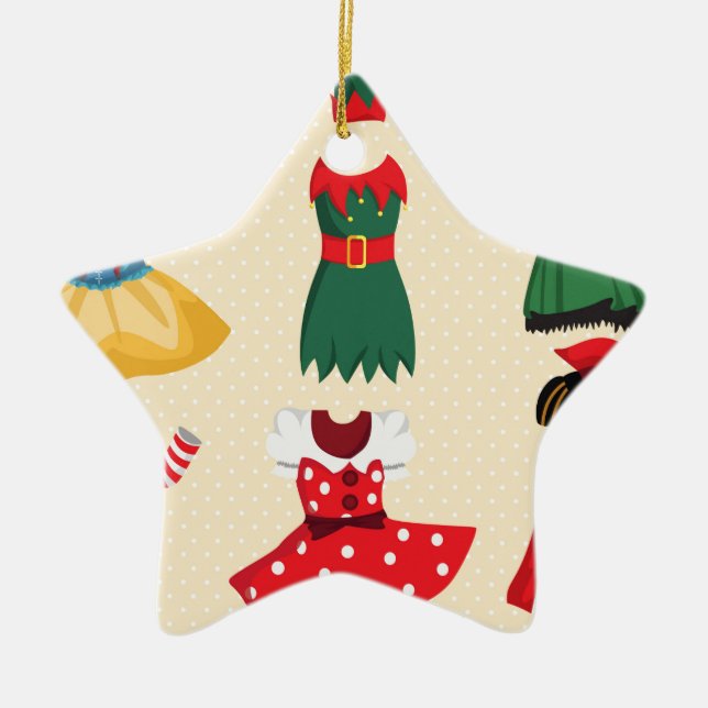 halloween costumes ceramic ornament (Front)
