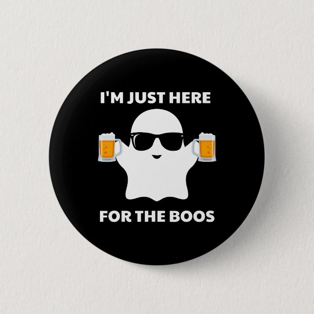 Halloween Costumes I'm Just Here For The Boos Beer 2 Inch Round Button (Front)