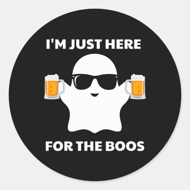 Halloween Costumes I'm Just Here For The Boos Beer Classic Round Sticker (Front)