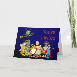 Halloween - costumes Invitation card